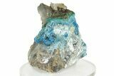 Vibrant Blue Cyanotrichite with Cubic Fluorite - China #238827-1